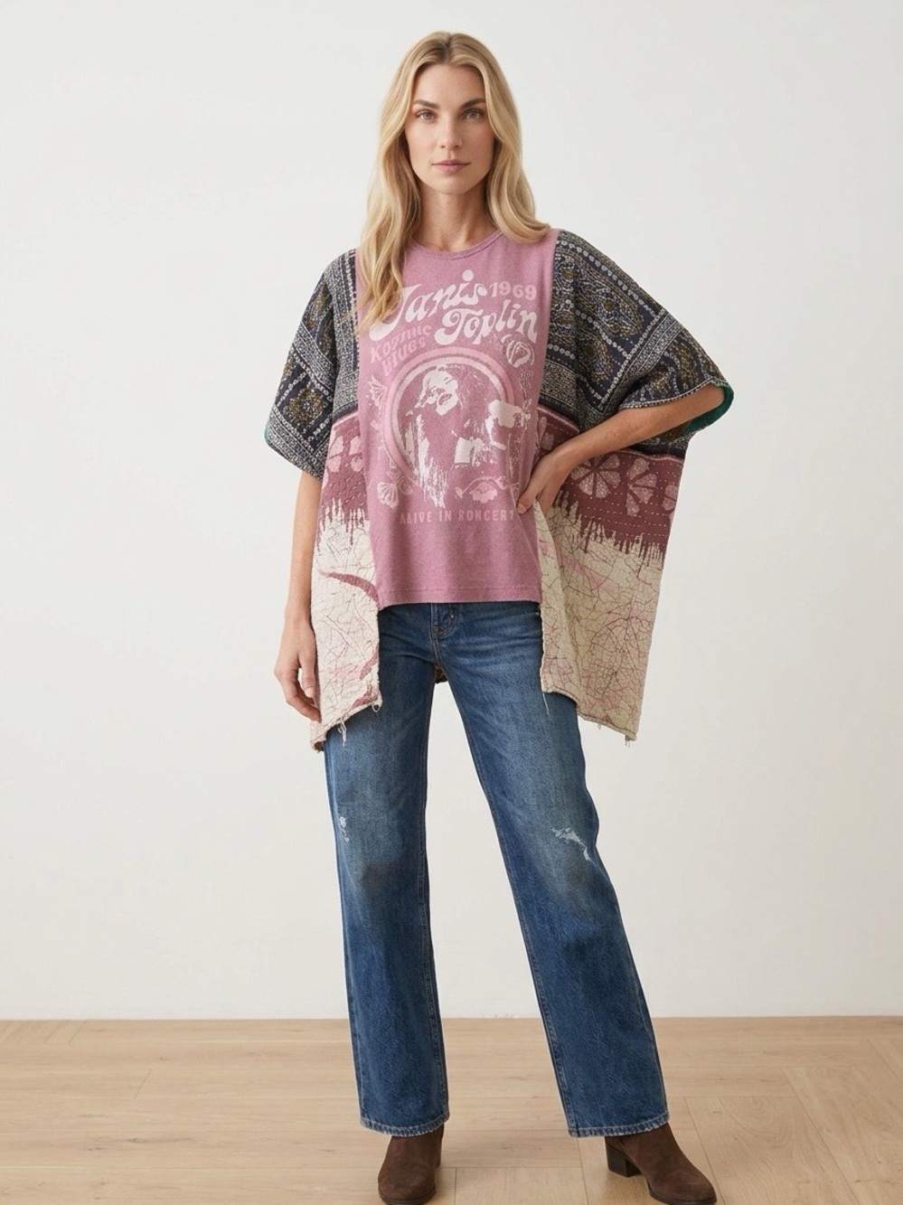 Handcrafted Upcycled Janis Joplin Kantha Tunic NWT One Size